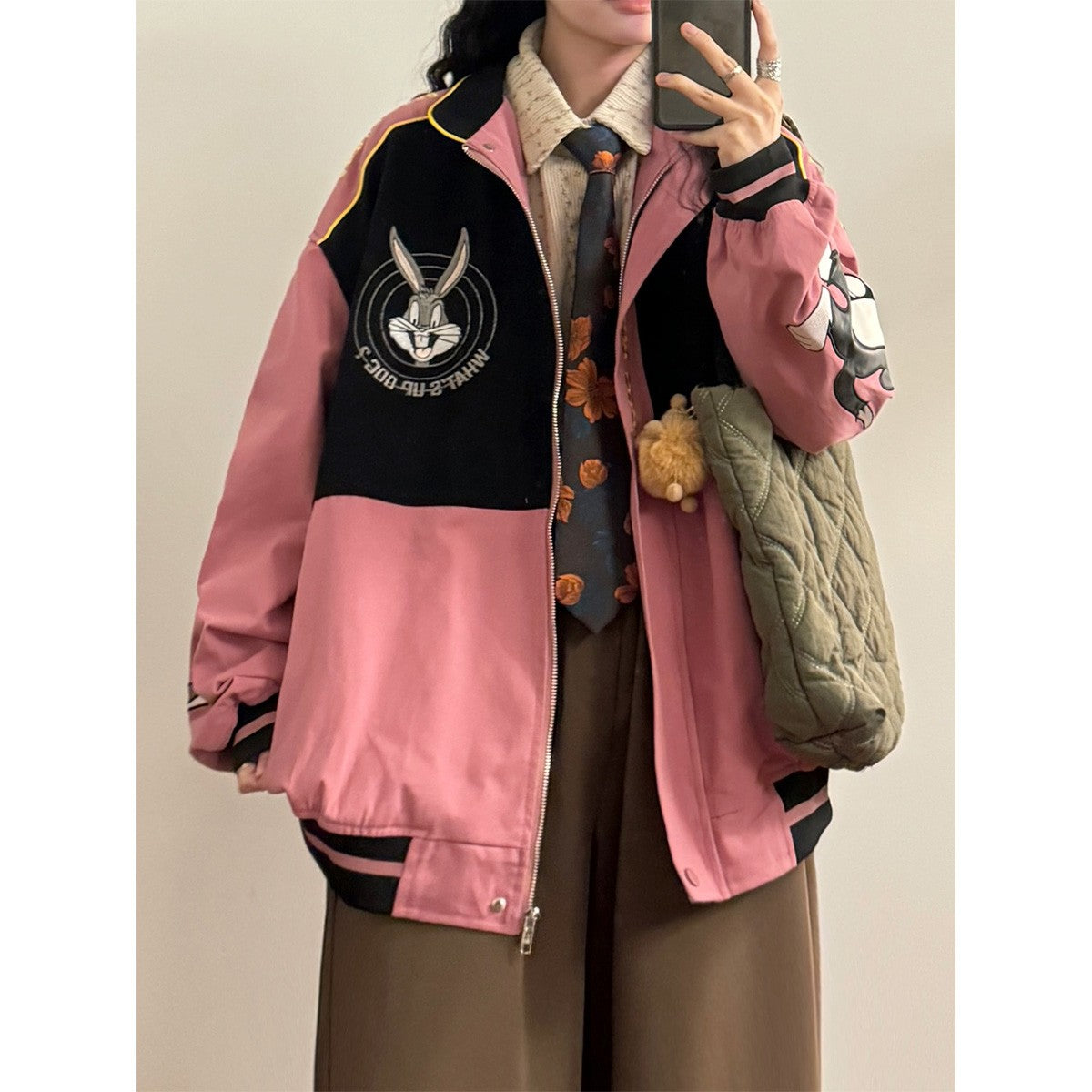 Retro Cartoon Varsity Jacket