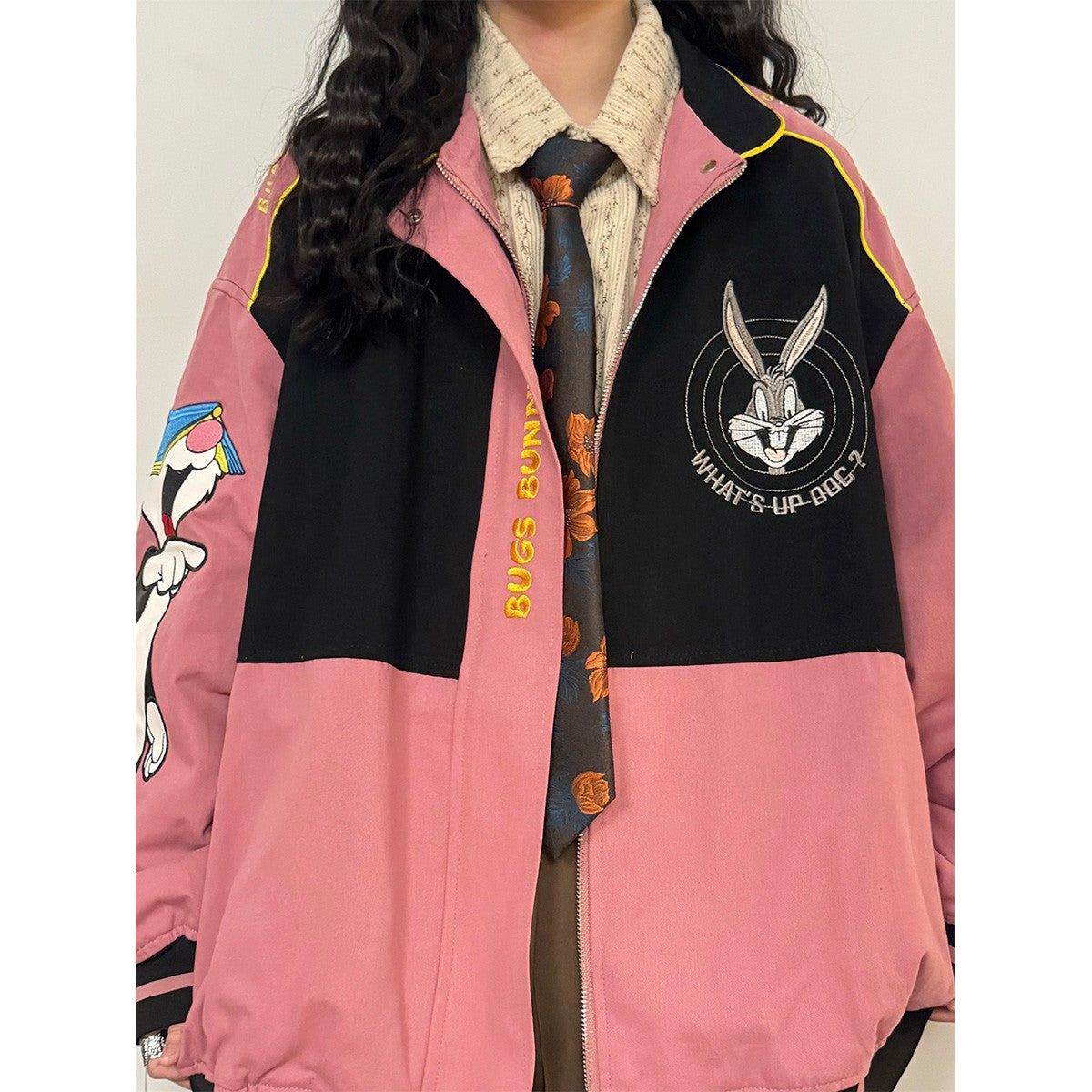 Retro Cartoon Varsity Jacket