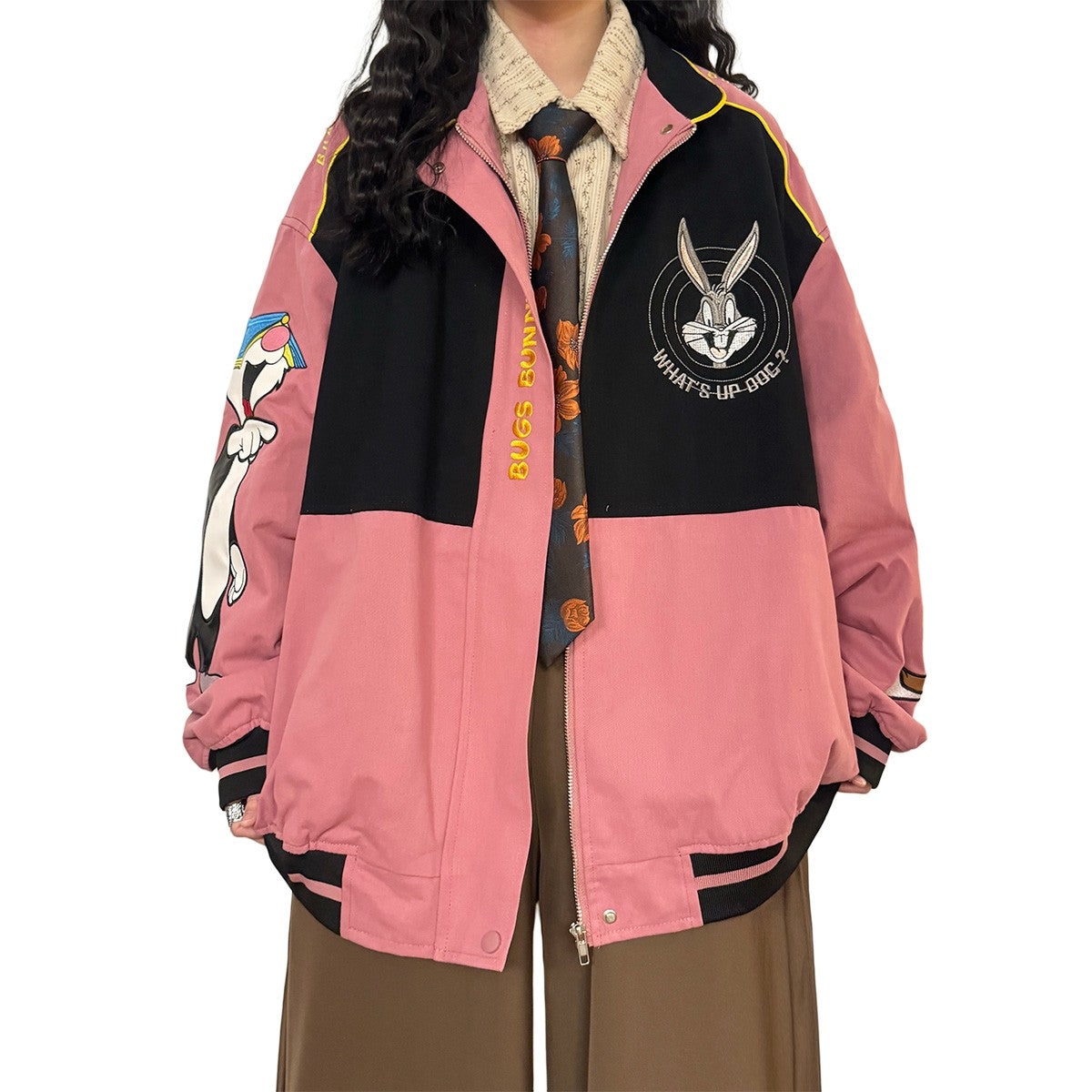 Retro Cartoon Varsity Jacket