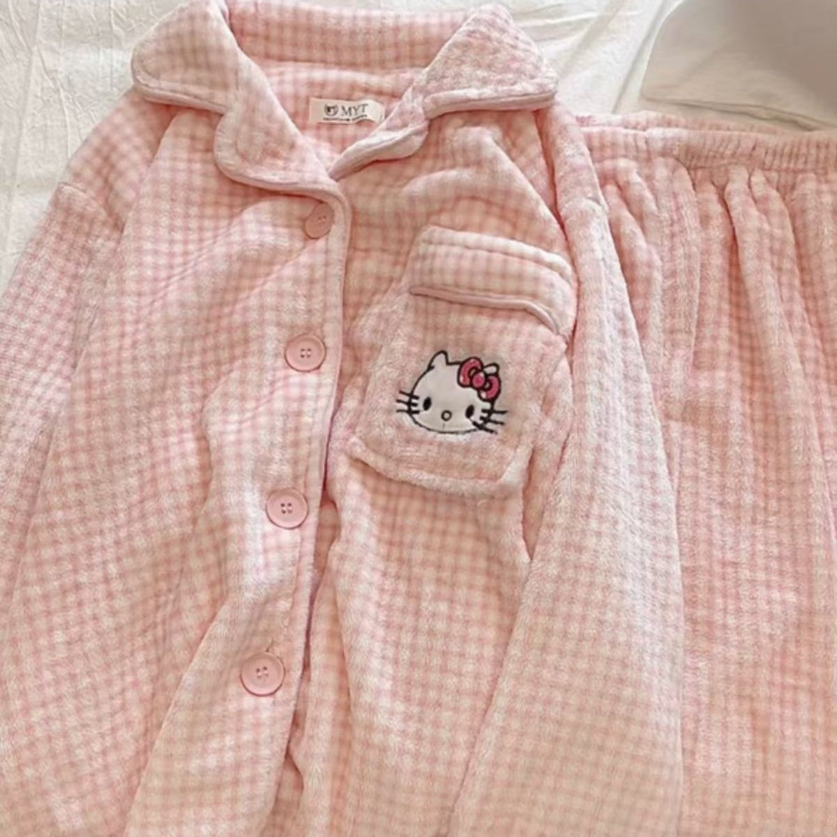 Pink Kitty Sweetheart Fleece Pajama Set