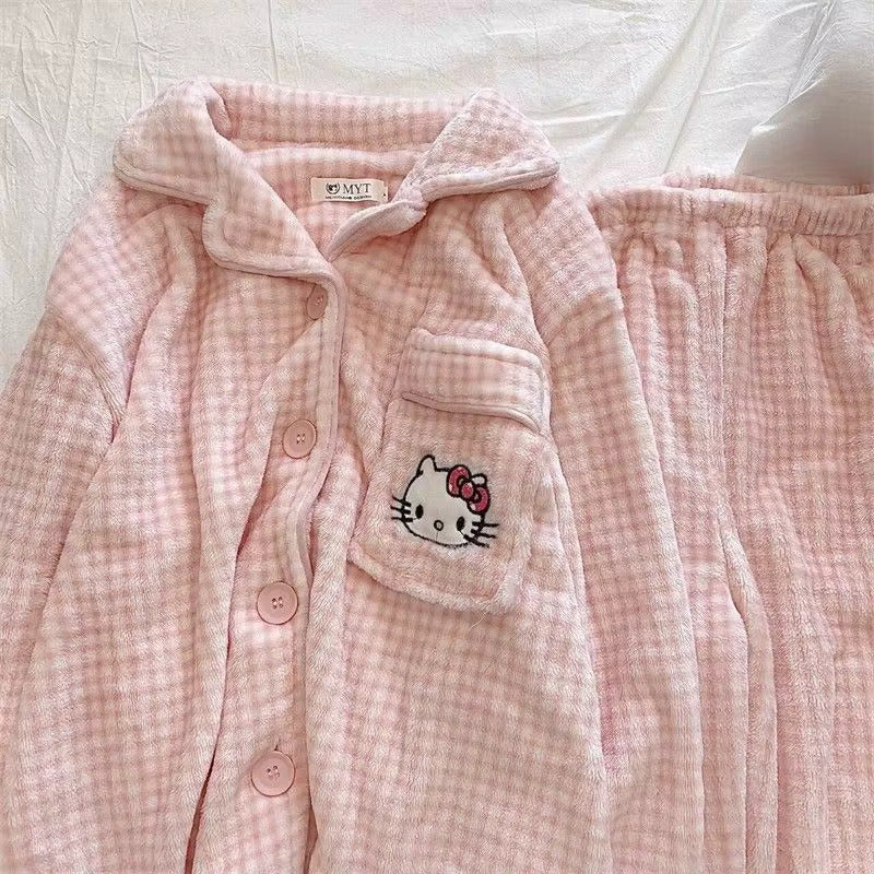 Pink Kitty Sweetheart Fleece Pajama Set