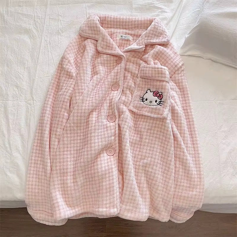 Pink Kitty Sweetheart Fleece Pajama Set