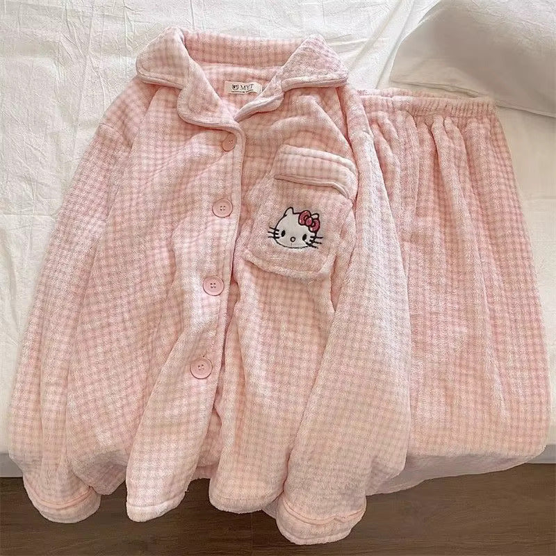 Pink Kitty Sweetheart Fleece Pajama Set